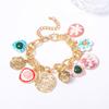 Bohemian Enamel Flower Geometric Color Pendant Elegant Bracelet Temperament Exquisite Vacation Travel Women