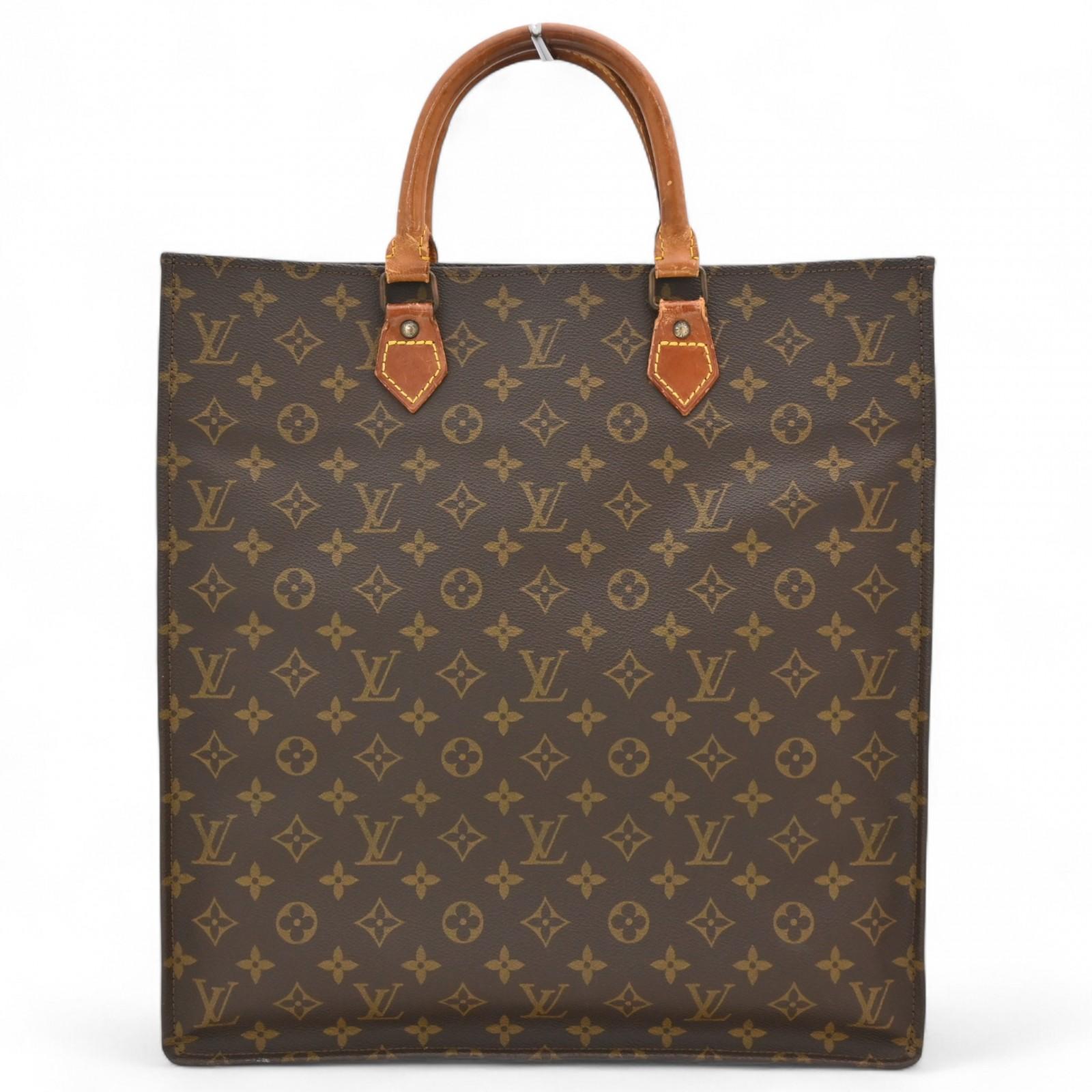 

Auth LOUIS VUITTON Monogram Sac Plat Tote Bag Brown PVC Canvas Women’s lv4628bf