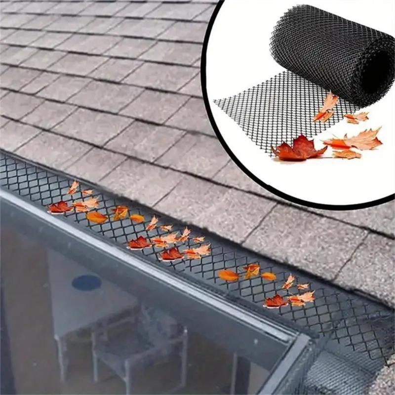 Gutter Protection Mesh with Fixed Hooks Roof Gutter Guard Filters Grid Fence for Outdoor Garden Drains Supplies