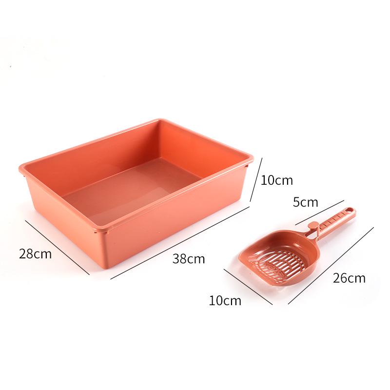 Semi-Enclosed PP Cat Litter Box: Square Design, Easy Clean, Cross-Border Support