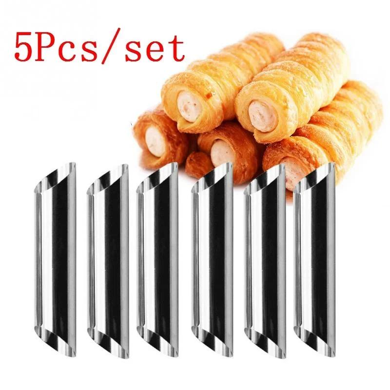 

5 шт./уп. Форма для рожков для торта из нержавеющей стали, трубочки для канноли, ракушки, форма для кремовых рожков, форма для выпечки кондитерских изделий серебряный