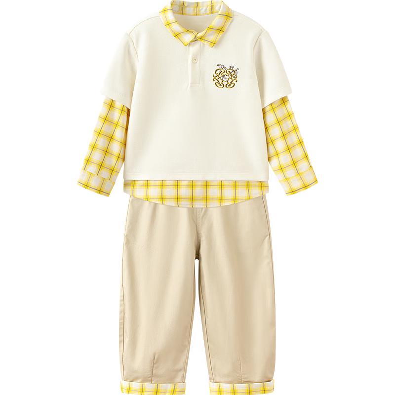 Balabala BalaOne Kids Unisex Faux Two-Piece Long-Sleeve Set 110