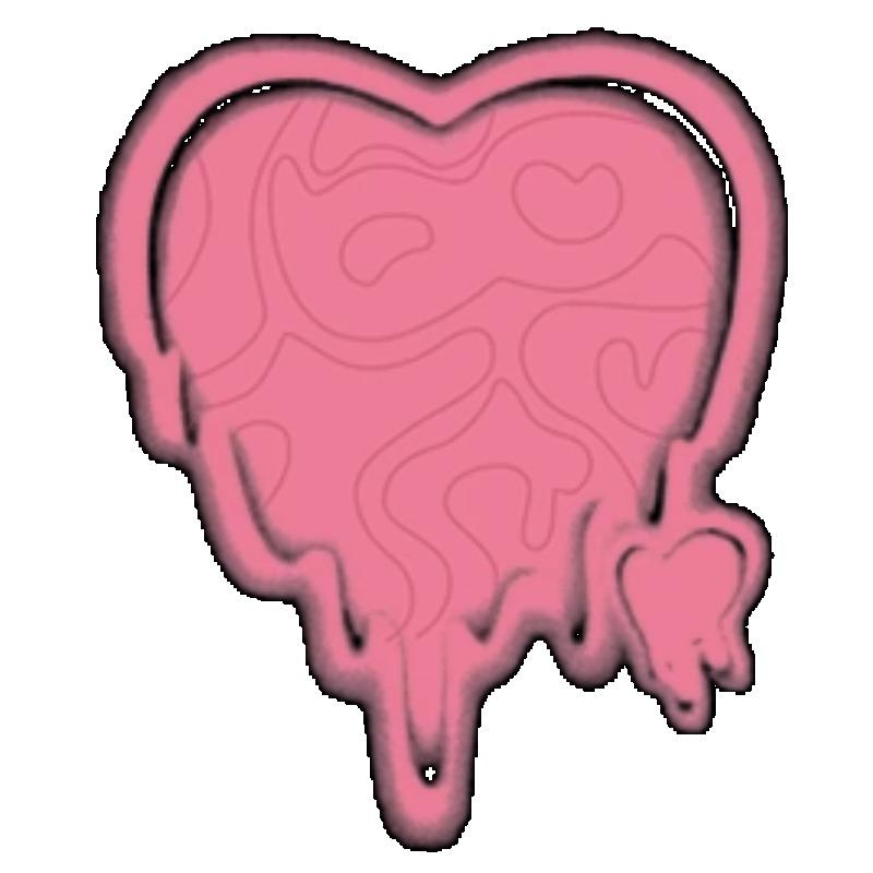 Übergroßes T-Shirt Schwarzes Herz Schmelzender Grafikdruck Lässige Streetwear Mode Damen Sommeroberteil