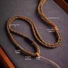 Tibetan Handmade Amber Gold Jade Amulet Necklace with Eight Treasures Compass Thangka Pendant