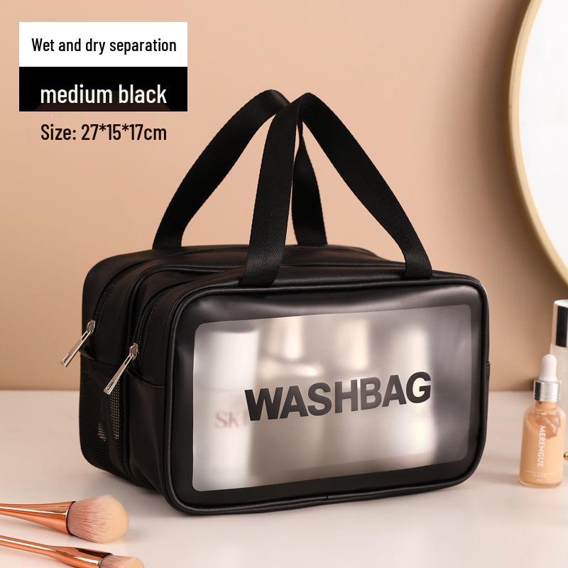 Frosted PU Large Capacity Transparent Travel Makeup and Toiletry Bag