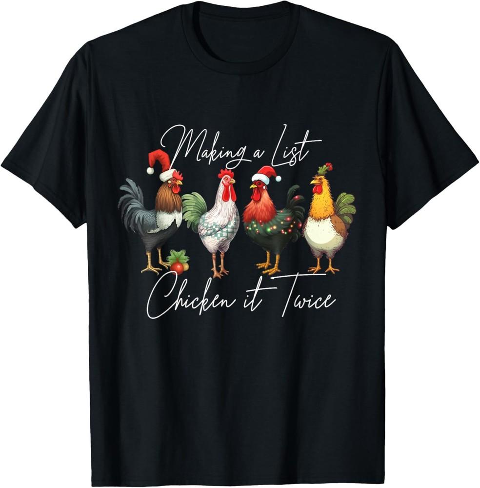 

Christmas Chicken Lover Xmas Santa Hat Funny Farm Gift T-Shirt XL