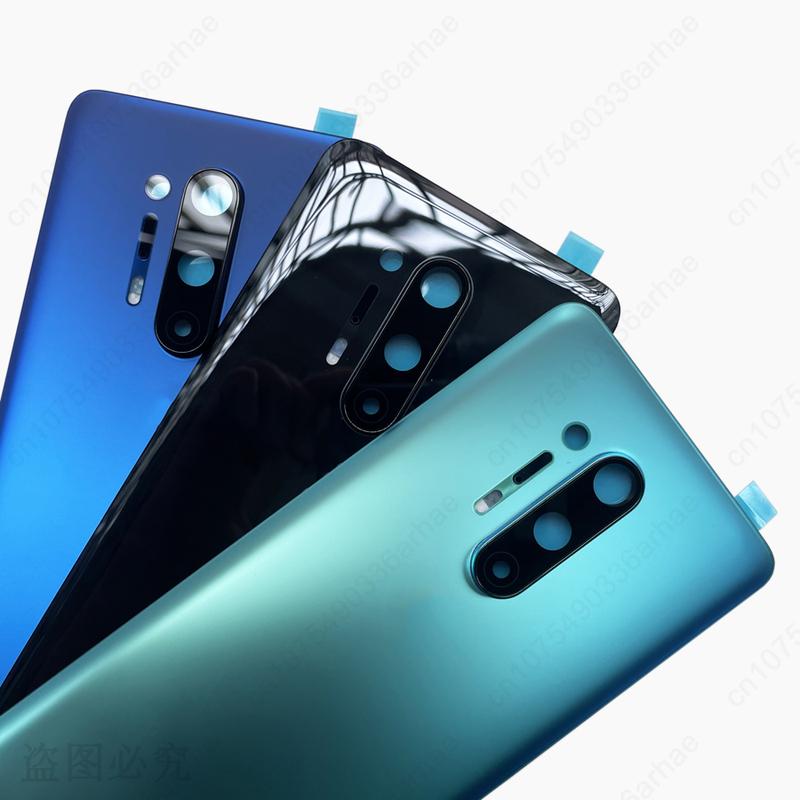 Glass 8Pro Housing For Oneplus 8 Pro One Plus 6.78" Glass Battery Back Cover Repair Replace Door Phone Rear + Camera Lens