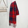 Women's Korean Style Knitted Plaid Tassel Shawl: Thick, Double-Sided & Versatile Winter Scarf