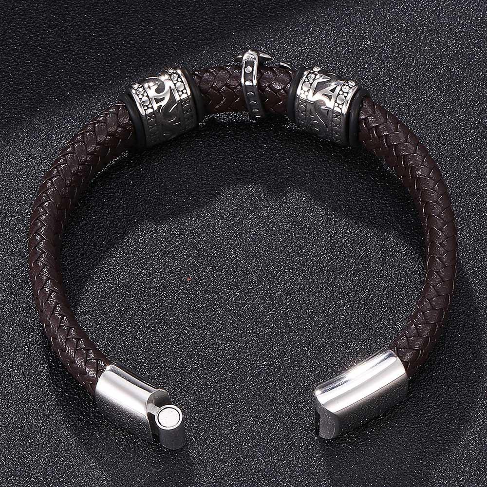 Top-Selling Men's Retro Braided Rope Bracelet - Personalized Cool Cross Design