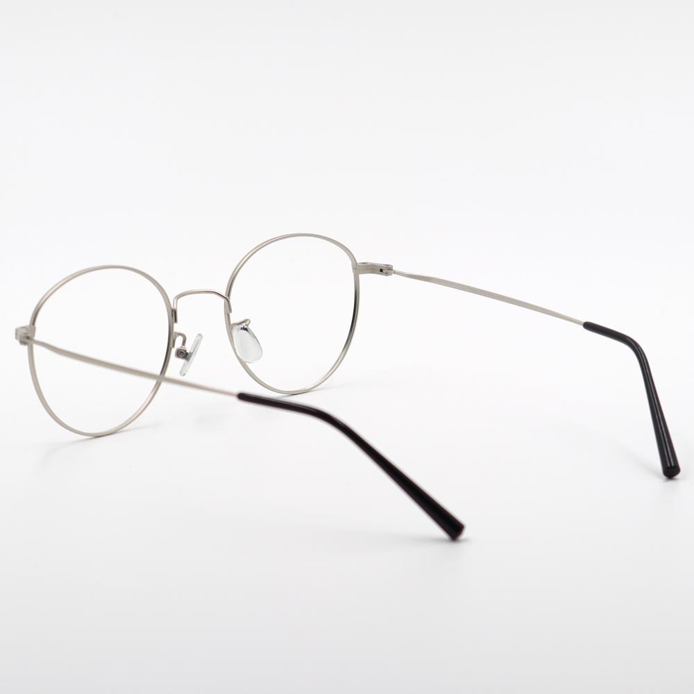 Alloaiweeo [Alo Basic] Al8202 1111G Cat'S Round Sanded Silver Metal Glasses