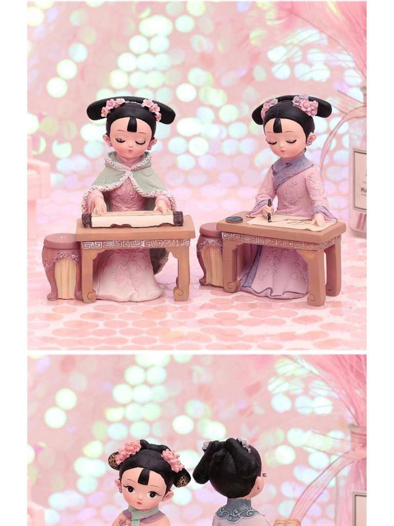 Boneca Princesa Estilo Antigo Xianci de Resina: Ornamento de Mesa Elegante e Presente para Menina