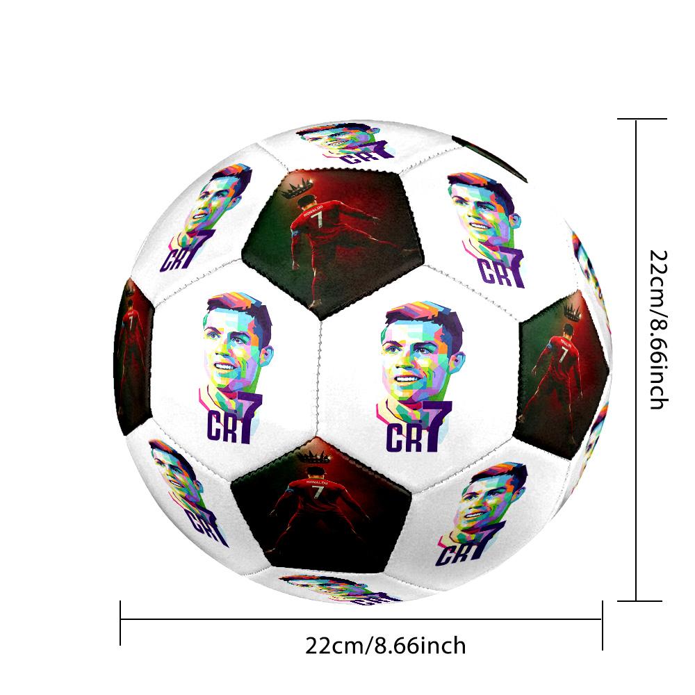 Ronaldo's Evolution Sports Size 5 Soccer Football Machine Sewn Indoor/Outdoor Universal Football Unique Gift for Soccer Lovers