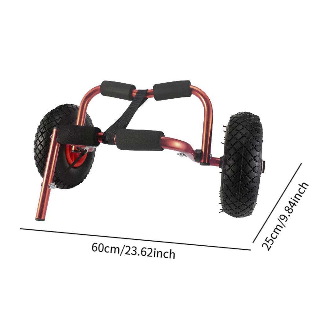 Kayak Cart Canoe Transport Cart Folding Portable Sturdy Heavy Duty Solid Wheel Aluminum Alloy Pipe Boat Trailer Trolley
