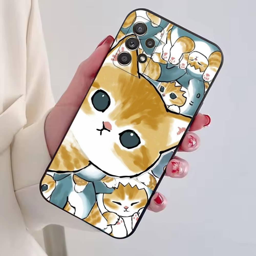 M-Mofusand Cat Cute Cartoon Phone Case For Samsung S25,S24,S21,S22,S23,S30,Ultra,S20,Plus,Fe,Soft Silicone Black Cover