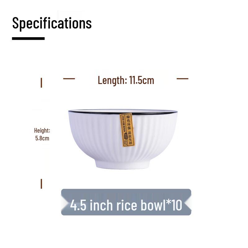 Nordic Style Underglaze Ceramic Rice Bowl Set