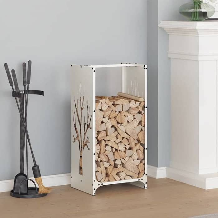 VidaXL Firewood Rack White 40x30x80 Cm, Fireplace Log Holder, Log Holder, Log Rack, 864226