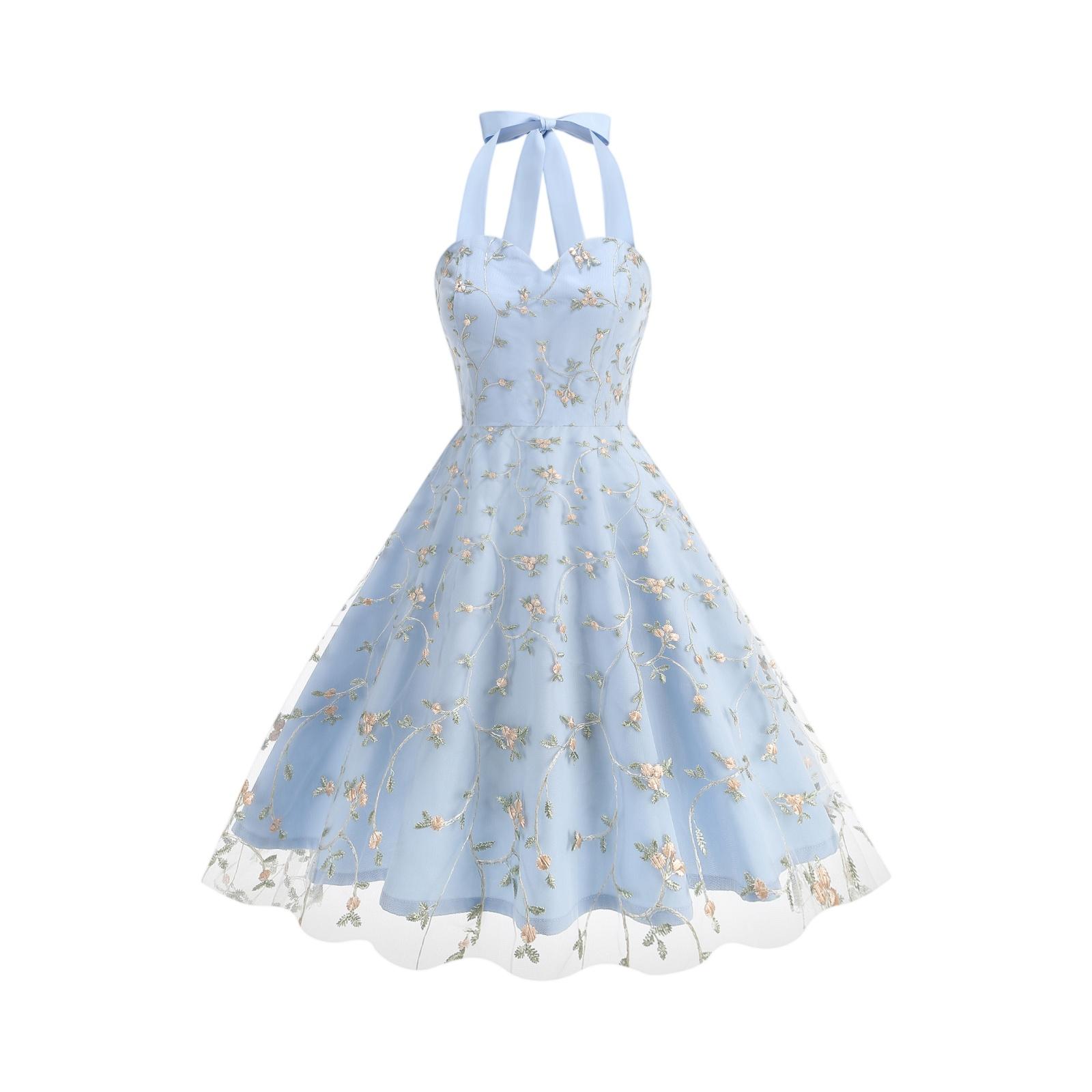 

Женское модное цветное платье без рукавов XXL синий