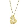 French-style New Chinese Palace Enamel Gourd Necklace with Hollow Design, Gradient Blue Glaze, Fortune Pearl, High-end Sweater Chain