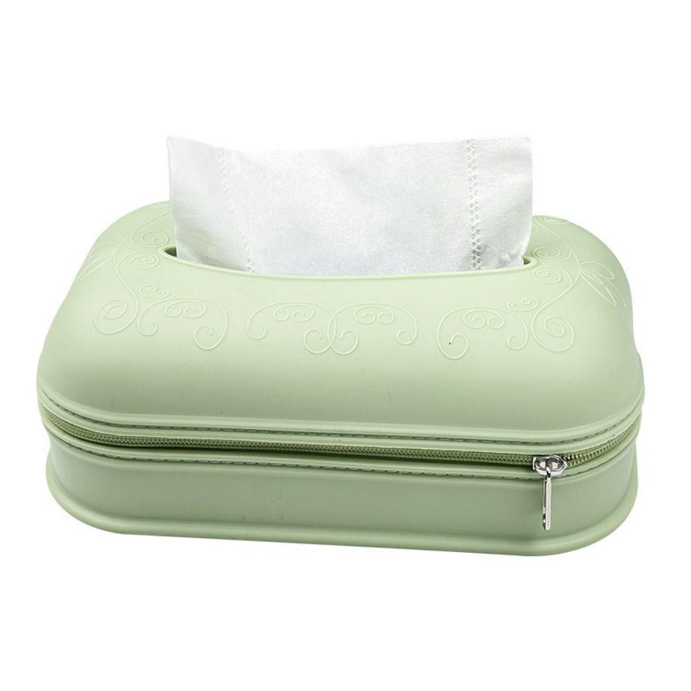 With Zipper Tissue Storage Box Waterproof Car Paper Box Silicone Tissue Box  Home Living Room