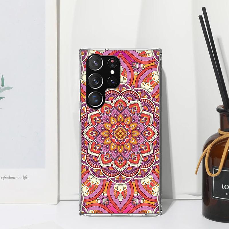 Totem Mandala Colorful Flower Phone Case For Samsung Galaxy Note 20 Ultra 10 Plus 9 8 M11 M12 M21 M30S M32 M51 M52 J4 J6 + J8 Ar
