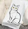 Minimalist Line Art Cat Beach Towel Patterned Sunscreen And Windproof Suitable For Swimming Pool Camping Travel Blanket