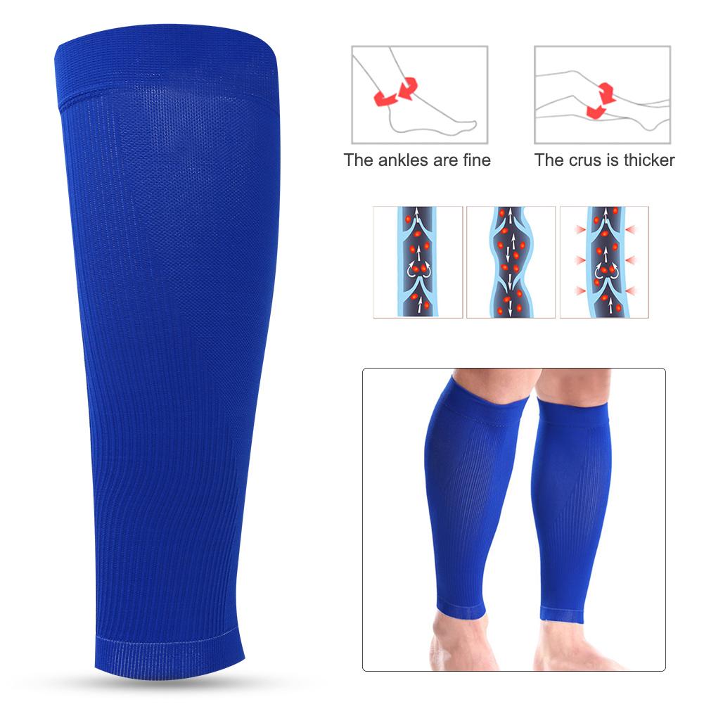 1 Coppia Mumian Parastinchi Sportivi Maniche Compressione Polpaccio Protezione BluM