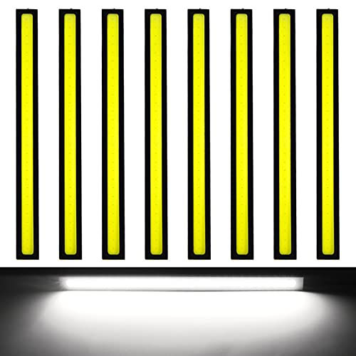 

YFFSFDC LED Daylight, Set of 8, COB, High Brightness, 12V, Daylight, Car, White, Auto Driving, Daytime Running Lamp, Fog Light, Thin 0.3 inches (