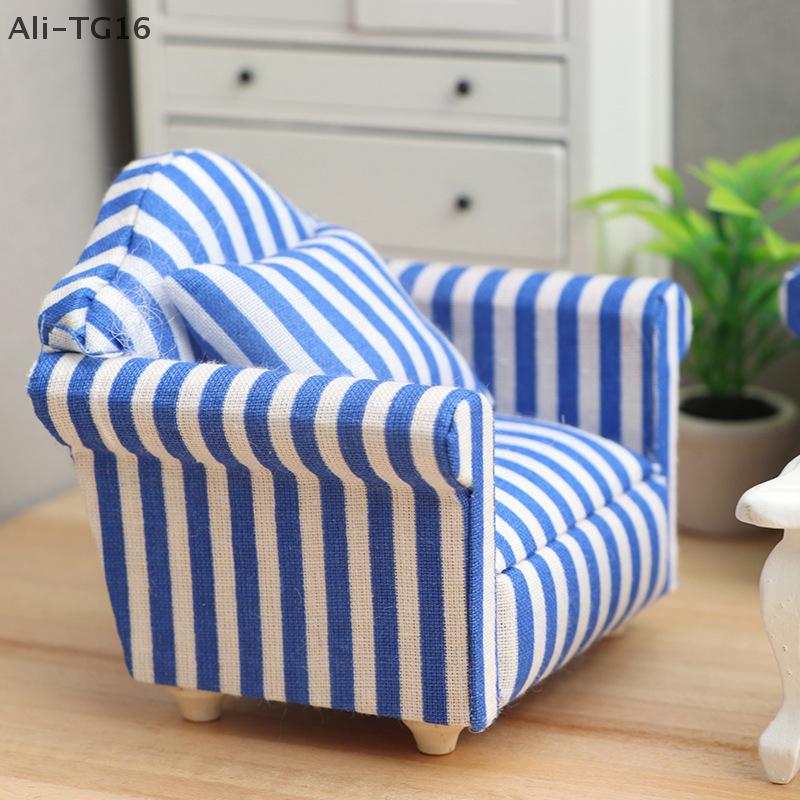 1/12 Dollhouse Simulation Sofa Model Doll Home Miniature Single/Double Sofa Living Room Furniture Decor Micro Scene Props
