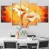 5 Pieces Wall Art Canvas Painting Modern Lily Flower Poster Home Pictures Living Room Modular Framework For Decoration