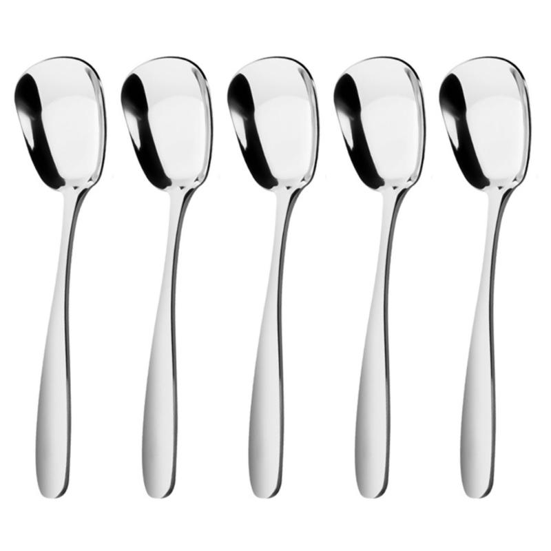 Set of 10 Multipurpose Spoons with Square Functional Square Head Stainless Steel Spoons for Cooking Enthusiasts large