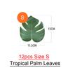 12 peças Folhas de Palmeira Tropical Arte Folha Artificial Decoração Decoração de Casamento Folha de Planta Verde Selva Havaiano Luau Decoração de Festa em Casa
