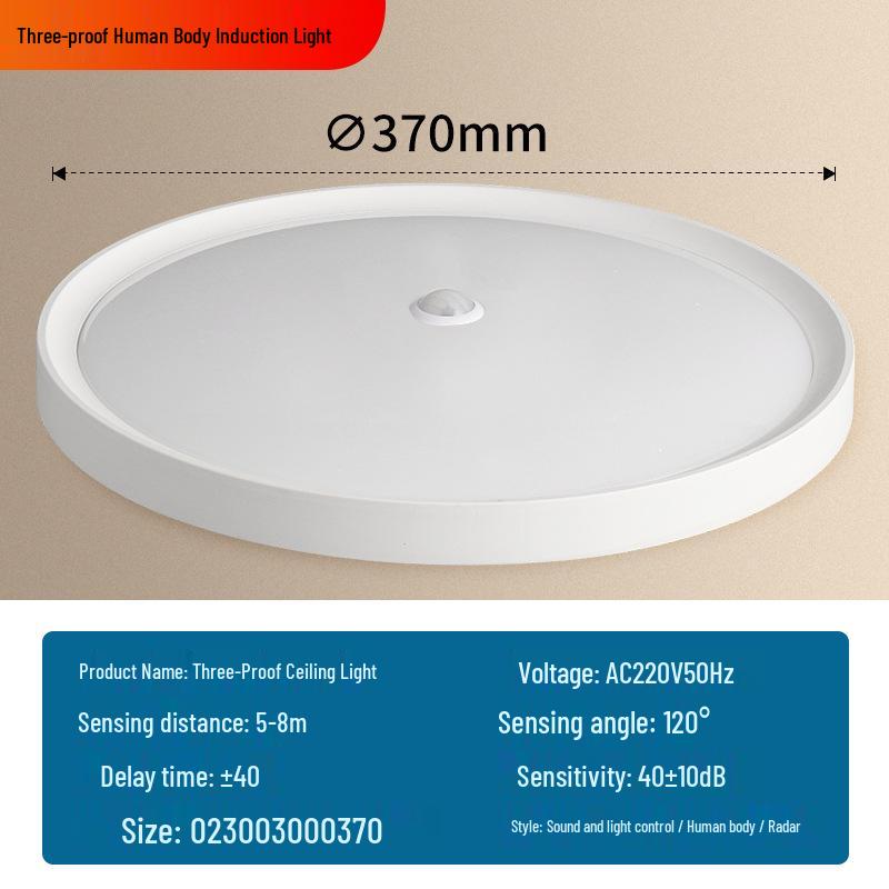 Ultra-Thin LED Radar Ceiling Light with Motion Sensor for Stairwell and Hallway