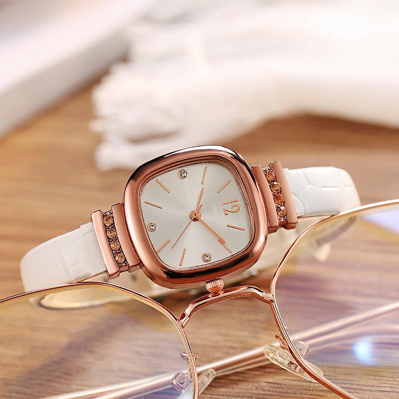 Women Square Brown Quartz Watches Luxury Ladies Leather Strap Simple Wrist Watches for Girls Gift