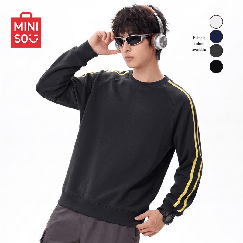 MINISO Men's Casual Color-Blocked Pullover Sweatshirt