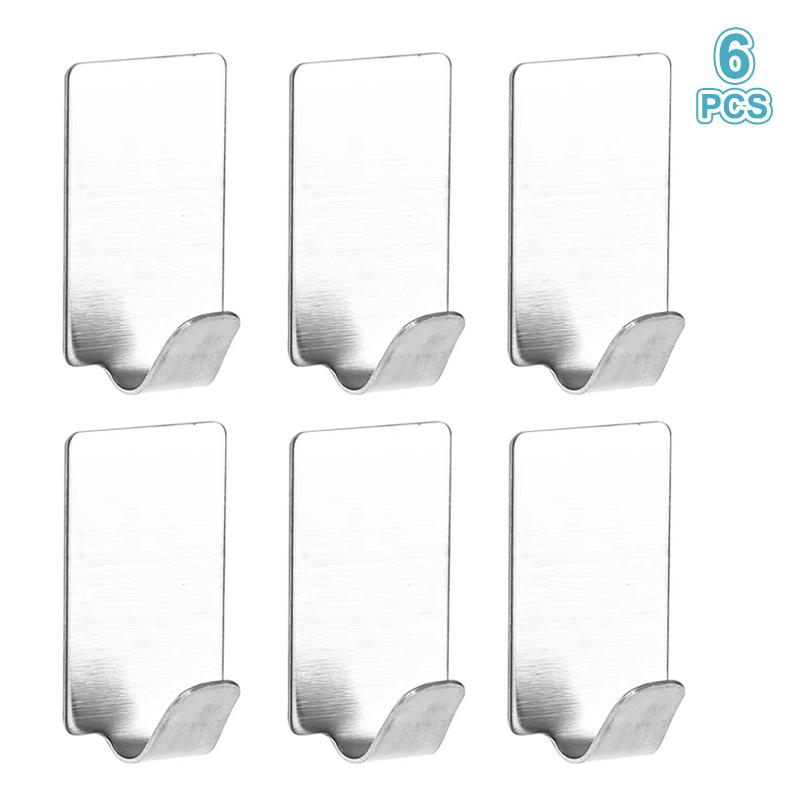 

Self-Adhesive Hook Stainless Steel Heavy-Duty Wall Hook Bathroom Storage Towel Rack Multifunctional Kitchen Rack