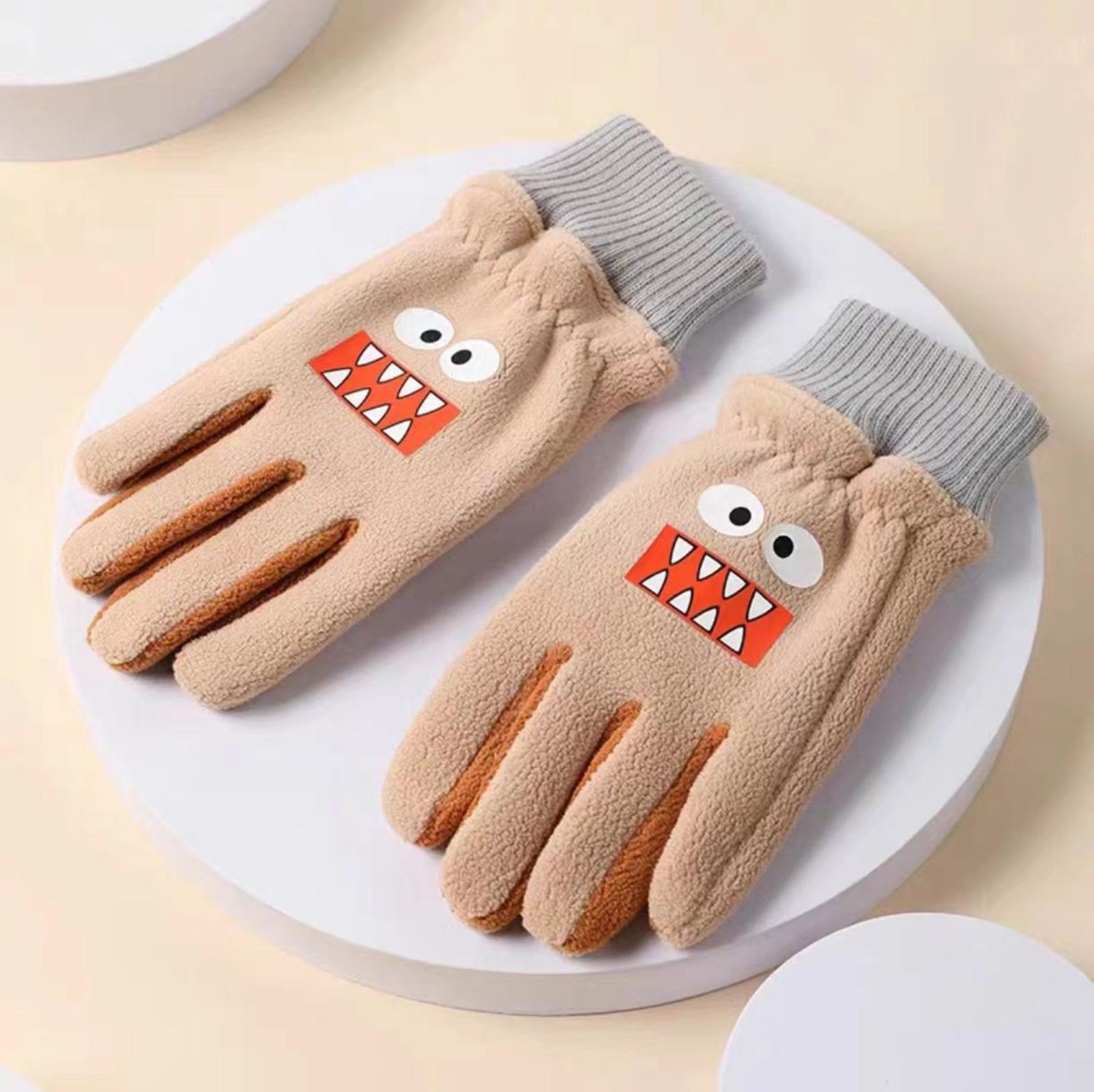 

Детские теплые перчатки плюс флисовые перчатки, защищающие от холода One Size бежевый