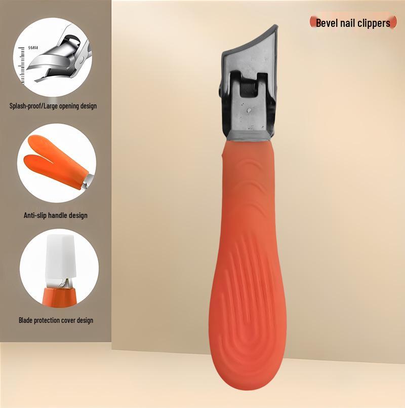 Eagle Beak Slanted Nail Clippers - Large Opening Stainless Steel, Anti-Splash Manicure Tools