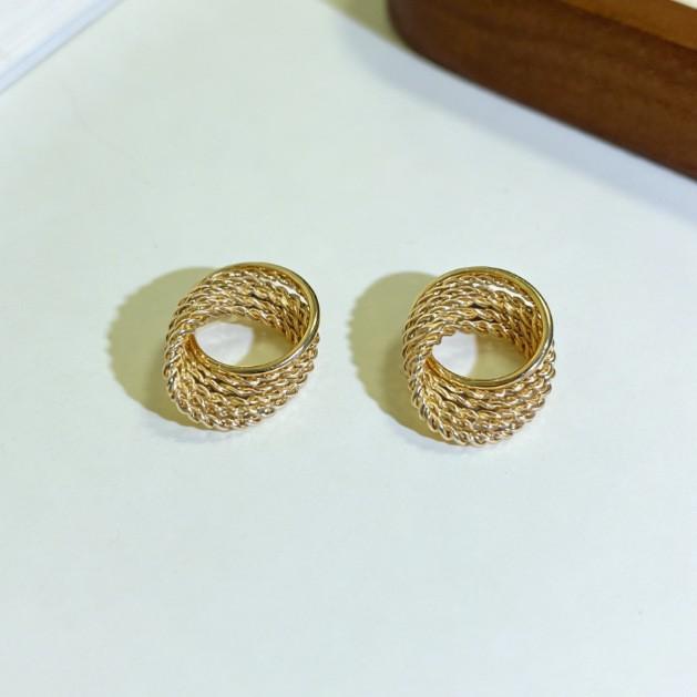 Complex Geometric Stud Earrings, Cold Wind Earrings, High-End Earrings, Temperament Weaving Fashion And Exaggeration