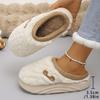 Thick Sole Plush Winter Slippers for Women Indoor House Chunky Platform Fluffy Slippers Woman Non Slip Warm Couples Cotton Shoes
