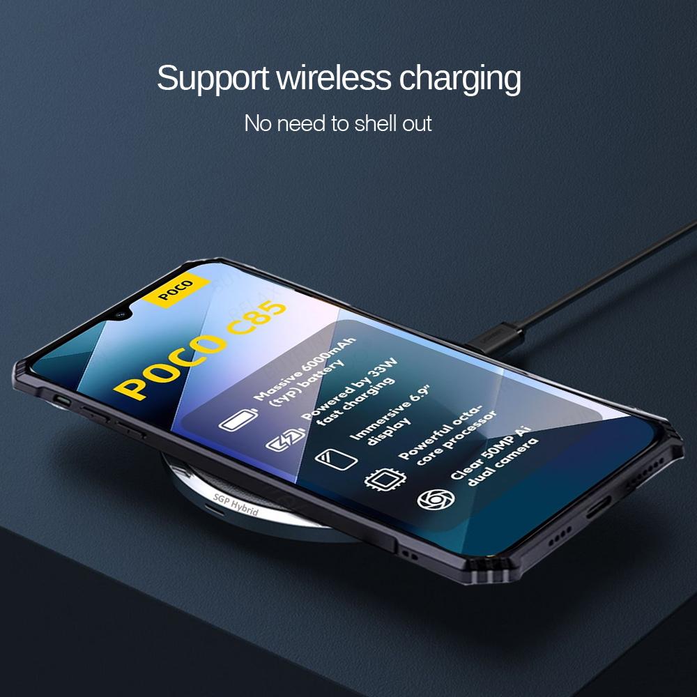 Acrylic Clear Shockproof Case For Xiaomi POCO C85 Airbags TPU+OC Hybrid Hard PC Back Cover POCOC85 Little C 85 85C 4G 173 171 mm