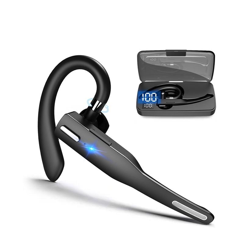 

Bluetooth-гарнитура с ушным крючком, беспроводная гарнитура с одним ухом для автомобильных звонков, с шумоподавлением, ушной крючок для бизнеса, общий вид чёрный