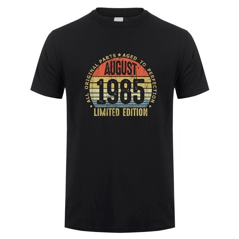 Made In January 1985 T Shirt Short Sleeve Born In March September October Every Month of 1985 Tops 40th Birthday Gift Tee OT037