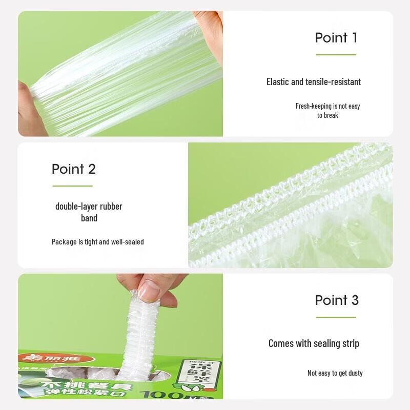 Meiliya Elastische Lebensmittelabdeckungen, 100 Stück Box