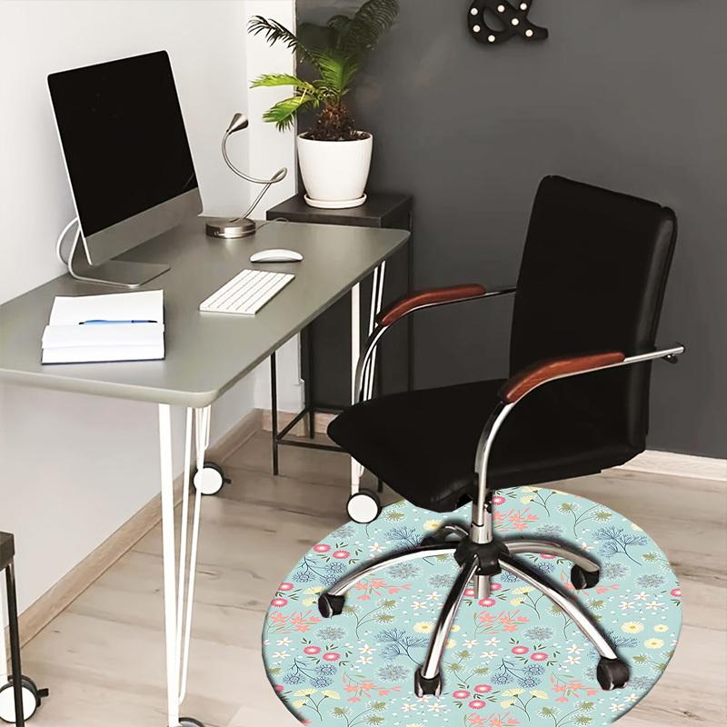

1PC Floral Pattern Non-Slip Floor Round carpet, Office, family, bedroom, Large Area Rug Indoor Rugs, Durable Polyester-Z0426 80cm by 80cm