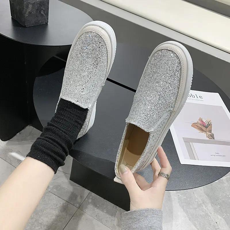 Fashion Korean High Quality Slip On Women's Canvas Shoes Comfortable and Elegant Designer Luxury Y2k Fashion Casual Ladies Footwear Sale