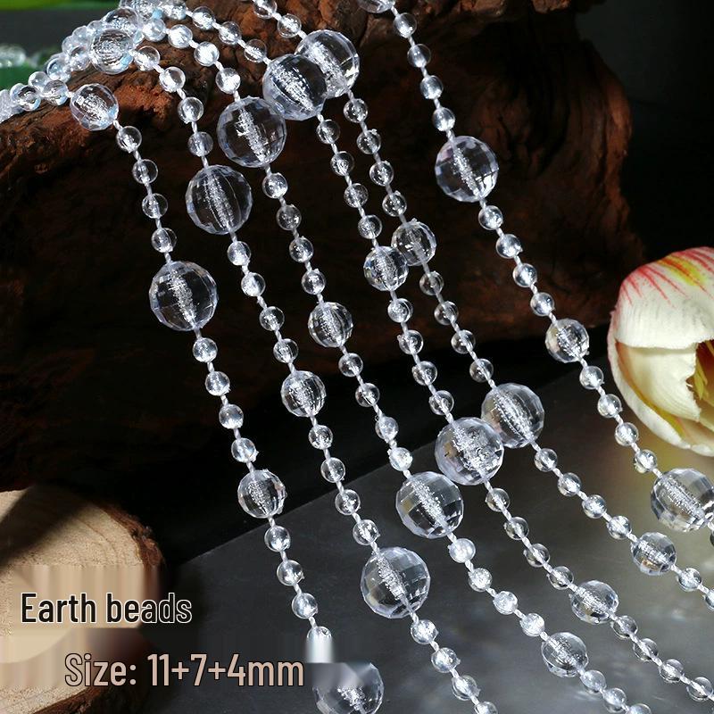Earth Toned Acrylic Bead String: 8+4mm Beads for Wedding, Christmas Tree Decor & DIY Jewelry