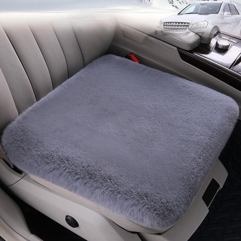 NEW Car Seat Cushion Winter Plush Imitation Rabbit Fur Warm Single Seat Square Cushion Free Bundle Warm Seat Cover PolyesterFour Seasons