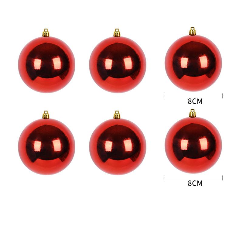 Christmas Decoration Ball 6-30CM Red Glossy Matte Glitter Plastic Christmas Ball Pendant Festive Opening Scene Hanging Ornaments