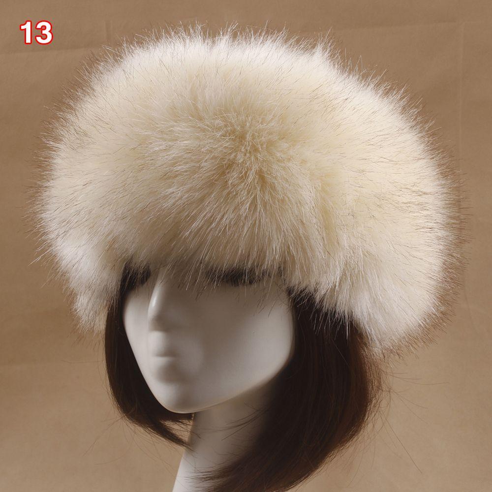 Fashion Winter Earwarmer Thick Fluffy Women Russian Cap Headband Hat Faux Fur