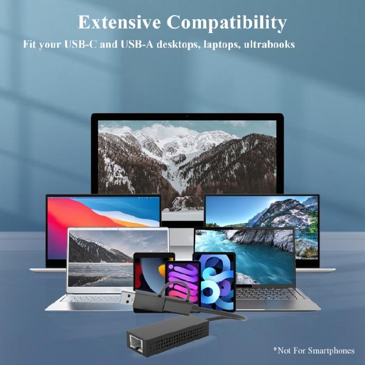 USB Type C to RJ45 2.5Gbps Ethernet Adapter Providing Fast 2500Mbps Internet Access Enhances Productivity